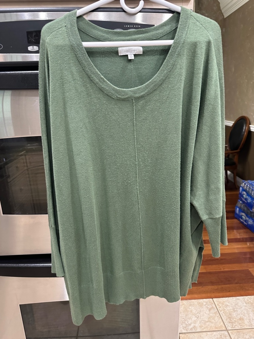 new directions Sage Green Scoop Neck Knit Pullover
